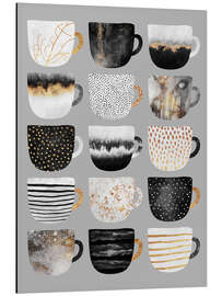 Magnettafel Pretty Coffee Cups Grey