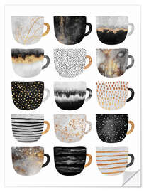Sisustustarra Pretty coffee cups 3 in white