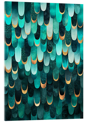 Acrylglasbild Feathered Turquoise