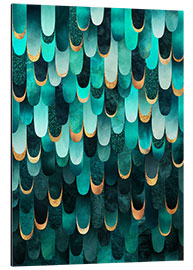 Aluminium print Feathered Turquoise