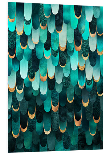 Foam board print Feathered Turquoise