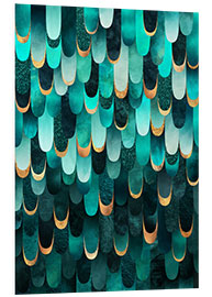 Foam board print Feathered Turquoise