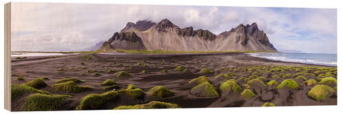 Stampa su legno Vestrahorn mountain panorama, Iceland