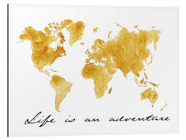 Magnettafel Weltkarte – Das Leben ist ein Abenteuer (Englisch)
