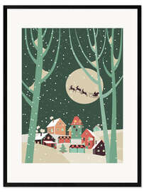 Plakat artystyczny premium w ramie Christmas night