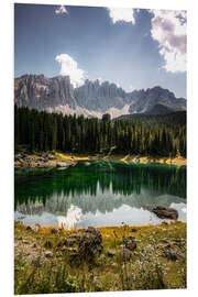 Foam board print Lake Carezza - Karersee