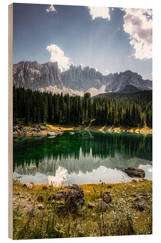 Hout print Lake Carezza - Karersee