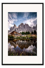 Gerahmter Kunstdruck Geisleralm Südtirol, Italien