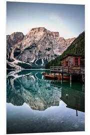 Foam board print Braies Lake, South Tyrol, Italy