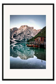 Gerahmter Kunstdruck Pragser Wildsee, Südtirol, Italien