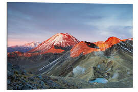 Cuadro de aluminio First light on the volcano, Tongariro crossing, New Zealand