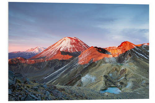 Foam board print First light on the volcano, Tongariro crossing, New Zealand