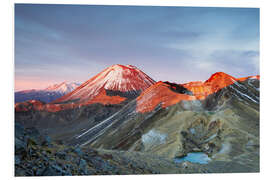 Foam board print First light on the volcano, Tongariro crossing, New Zealand