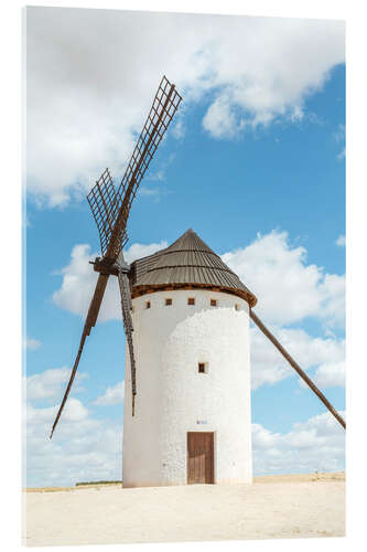 Acrylic print White windmill, Consuegra, Spain