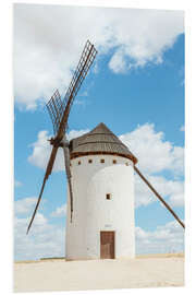 Tableau en PVC White windmill, Consuegra, Spain