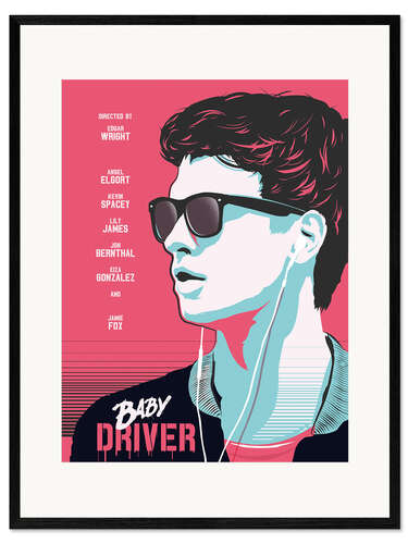 Inramat konsttryck Baby Driver