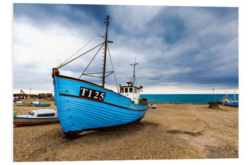 Stampa su PVC Ships at the beach of Vorupoer