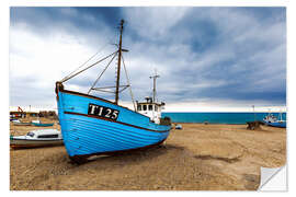 Vinilo para la pared Ships at the beach of Vorupoer