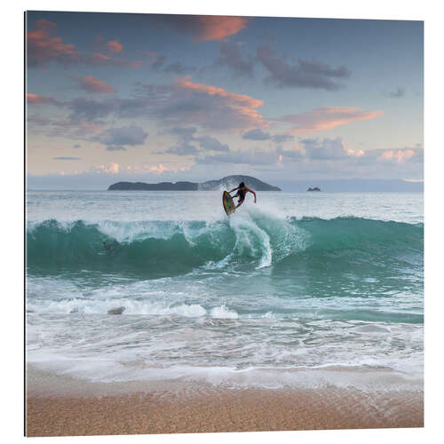 Gallery print Surfing at sunset in paradise