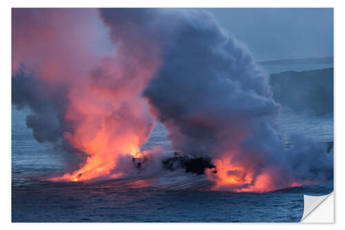 Naklejka na ścianę Lava meets Water, Big Island, Hawaii