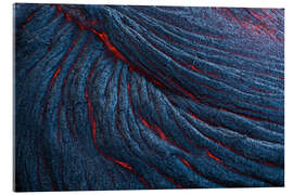 Tableau en verre acrylique Glowing Lava Flow on Big Island, Hawaii