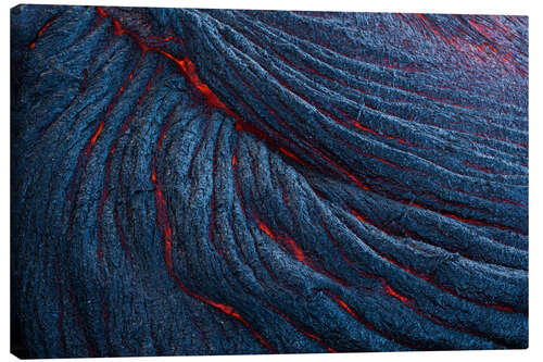 Canvas print Glowing Lava Flow on Big Island, Hawaii