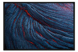 Gerahmter Kunstdruck Glühender Lavafluss auf Big Island, Hawaii