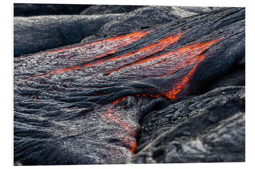 Tableau en PVC Hot flowing Lava on Big Island, Hawaii