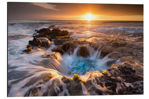 Aluminiumsbilde Pools of Paradise during Sunset at the Coast of Hawaii (Big Island)