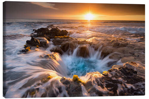 Quadro em tela Pools of Paradise during Sunset at the Coast of Hawaii (Big Island)