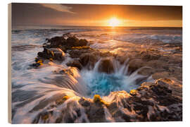 Cuadro de madera Pools of Paradise during Sunset at the Coast of Hawaii (Big Island)