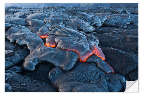 Selvklebende plakat Lava Field on Big Island, Hawaii