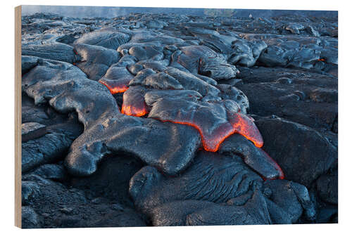 Holzbild Lavafeld auf Big Island, Hawaii