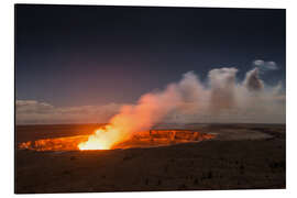 Aluminium print Active Kilauea Volcano under starry Sky, Big Island, Hawaii