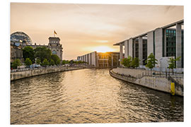 Stampa su PVC Sunset at the Reichstag in Berlin