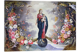 Gallery print The Virgin and Child surrounded by a garland