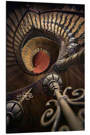 Aluminium print Spiral ornamented staircase