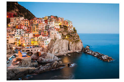 Hartschaumbild Nacht in Manarola, Cinque Terre, Italien