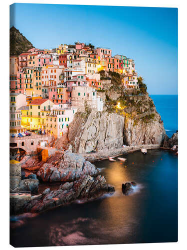 Canvas print Manarola in the evening, Cinque Terre, Italy