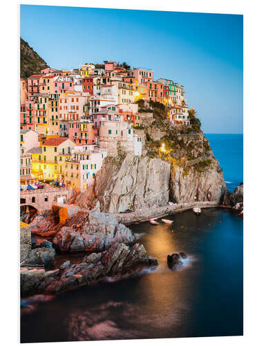 Tableau en PVC Manarola le soir à Cinque Terre en Italie