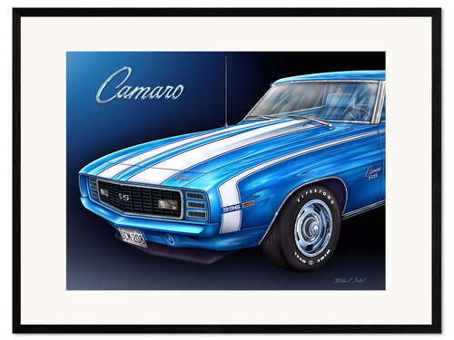 Ingelijste kunstdruk 1968 Camaro