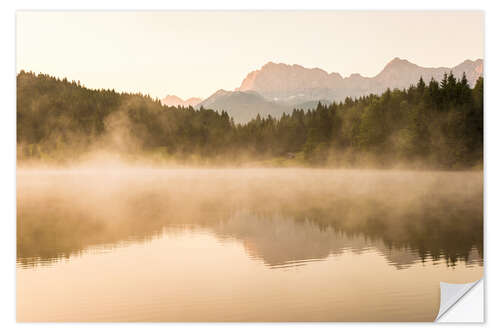 Självhäftande poster Summer morning at Geroldsee