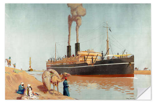 Sticker mural canal de Suez