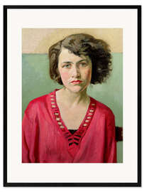 Inramat konsttryck Girl in Pink