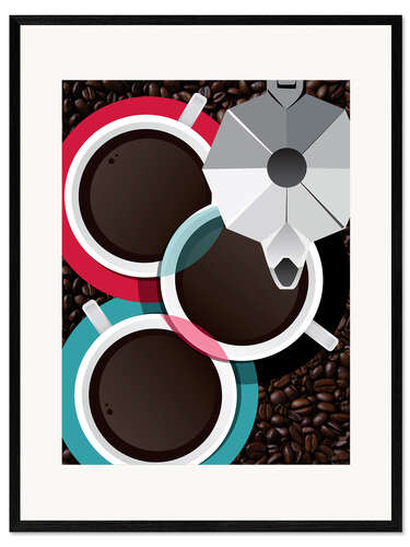 Impresión de arte enmarcada Coffee Cups & Moka