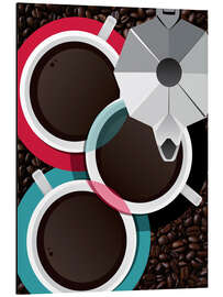 Magnettafel Kaffeetassen und Moka