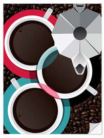 Muursticker Coffee Cups &amp; Moka