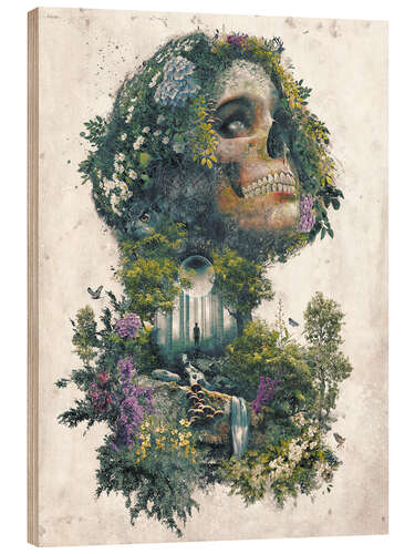 Hout print Life and Death Surrealism