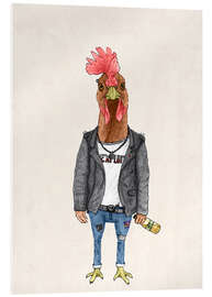 Acrylglasbild Punk Hahn - Barruf