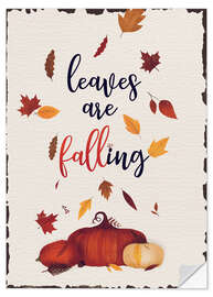 Selvklebende plakat Leaves Are Falling